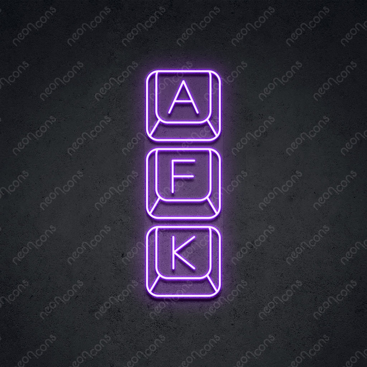 'Away From Keyboard' Neon Sign 45cm (1.5ft) / Purple / LED by Neon Icons
