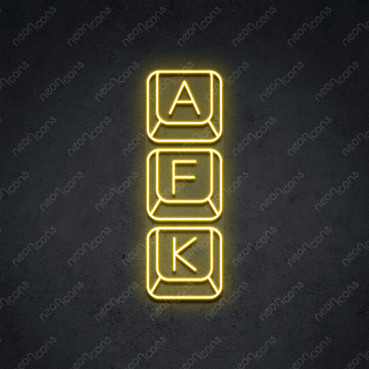 'Away From Keyboard' Neon Sign 45cm (1.5ft) / Yellow / LED by Neon Icons