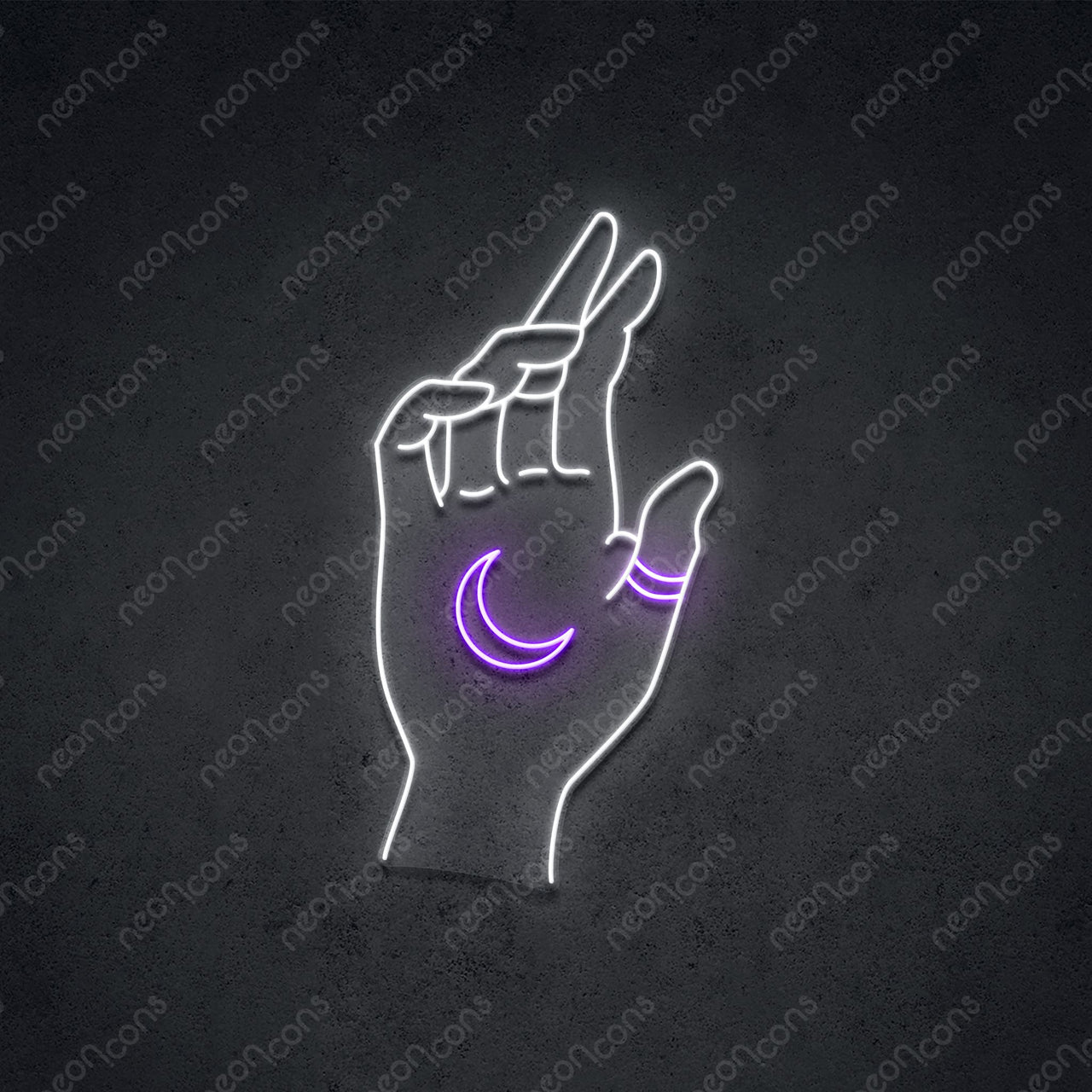 "Hand of Manifestation" LED Neon 60cm (2ft) / Purple / LED Neon by Neon Icons