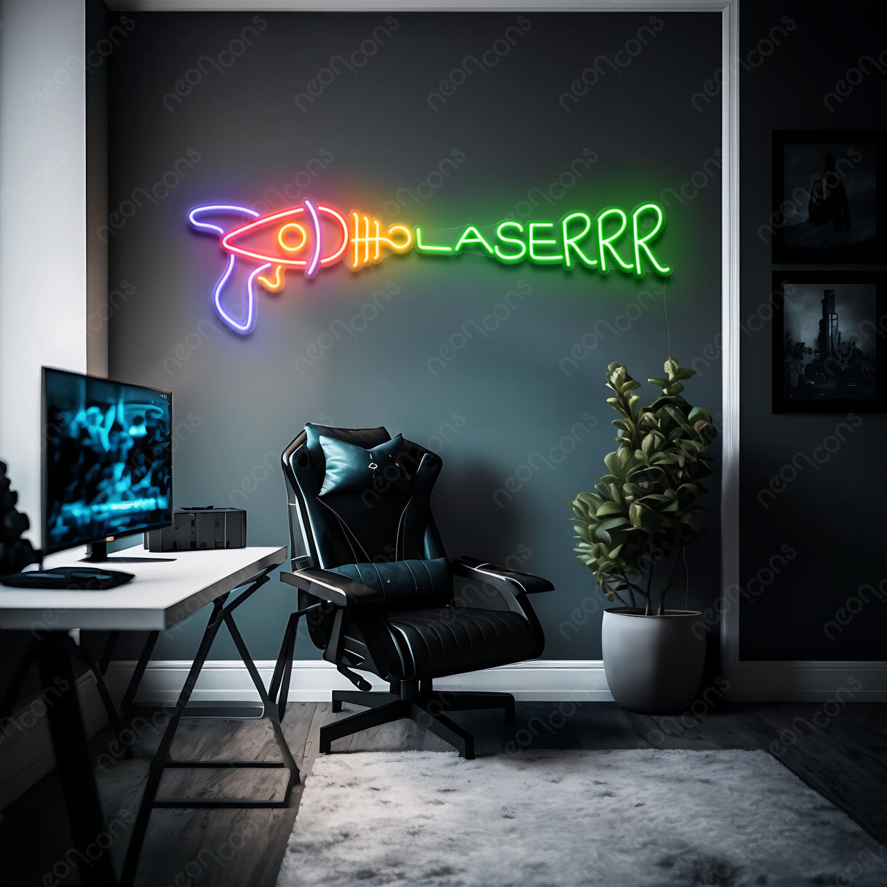 "Laserrr" Neon Sign by Neon Icons
