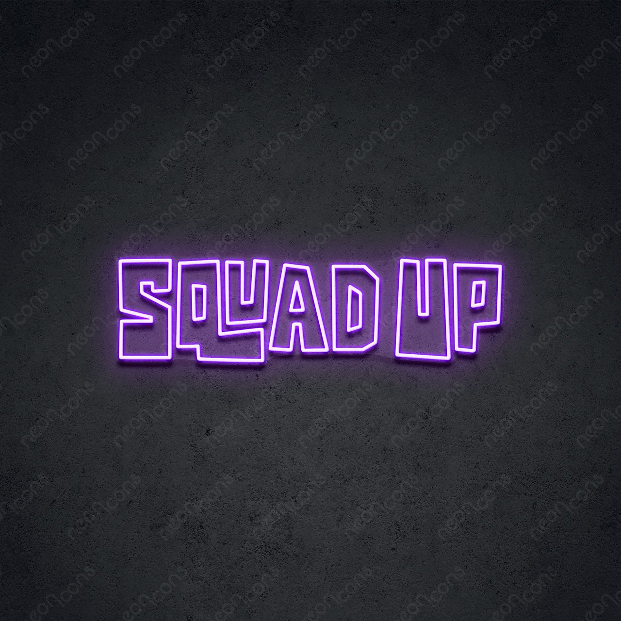 'Squad Up' Neon Sign 45cm (1.5ft) / Purple / LED by Neon Icons