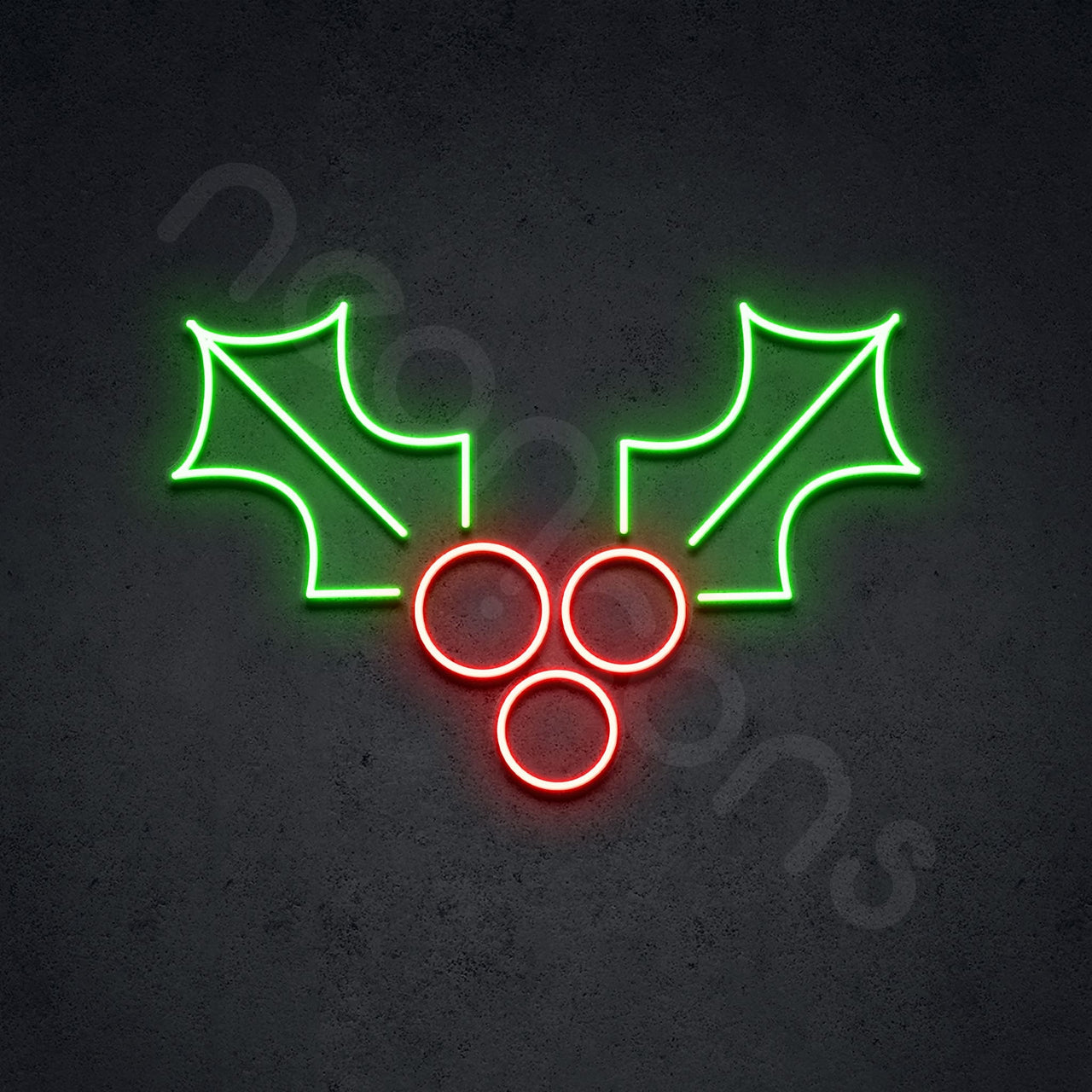 "Traditional Christmas Collection" LED Neon 40cm (1.3ft) / Holly / LED by Neon Icons