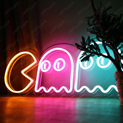 "Chasing Ghosts" Multicolour Neon Sign by Neon Icons