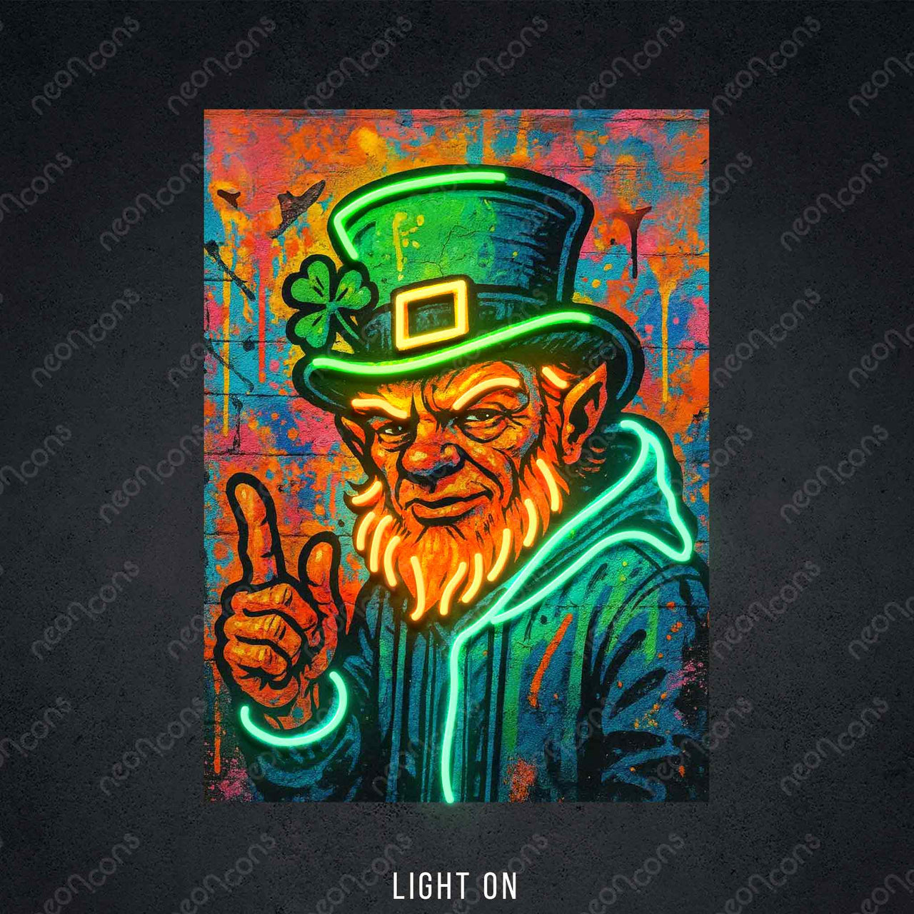 "Leprechaun" LED Neon x Print by Neon Icons
