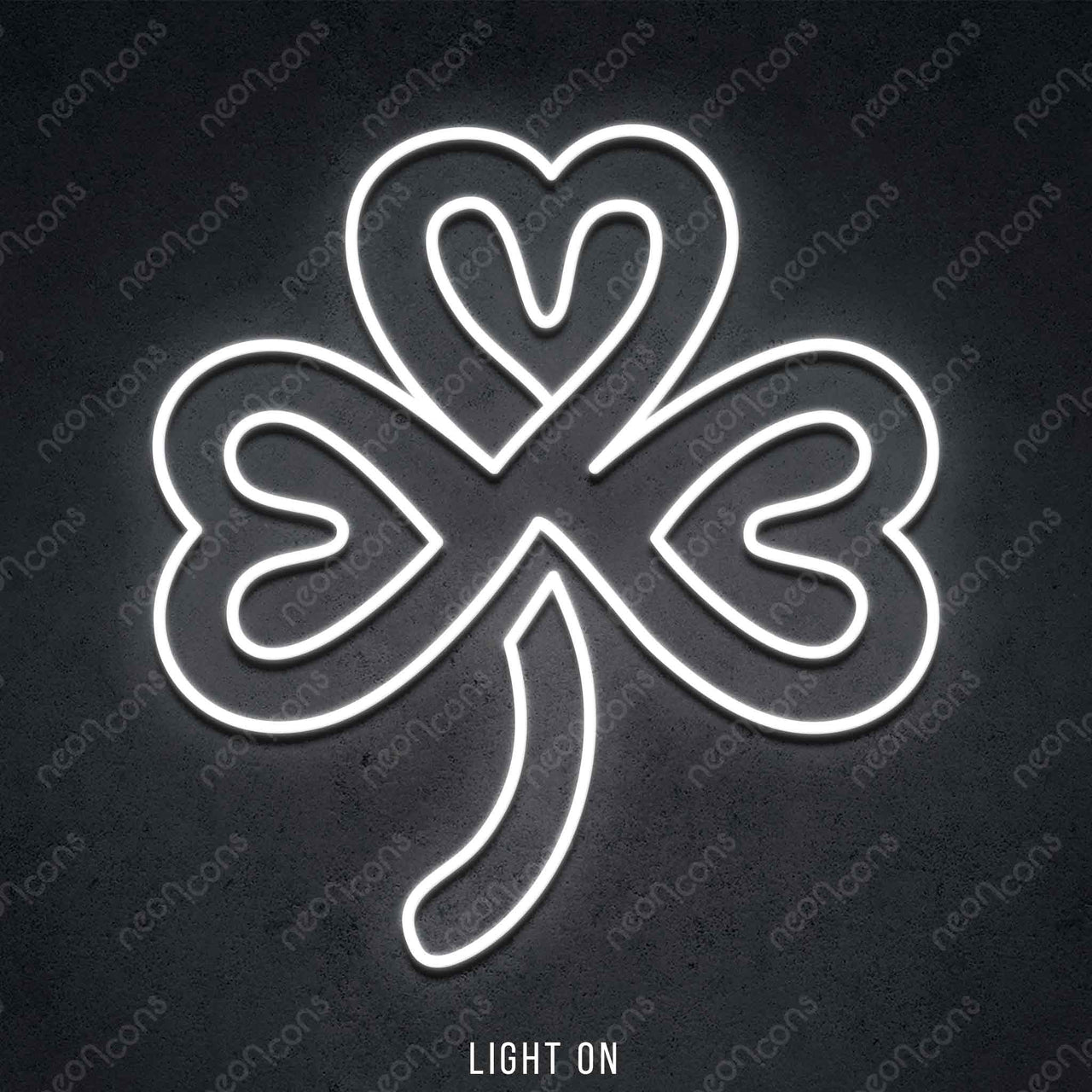 "Shamrock" LED Neon 45cm (1.5ft) / White / LED Neon by Neon Icons