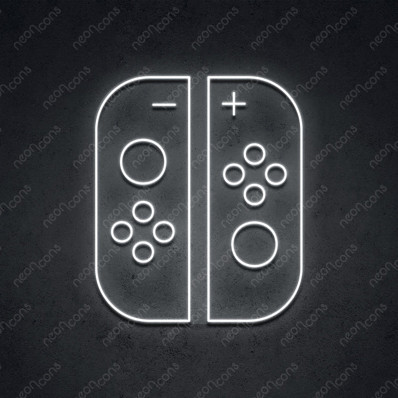 "Switch Joycon" Neon Sign 2ft x 2ft / White / LED Neon by Neon Icons