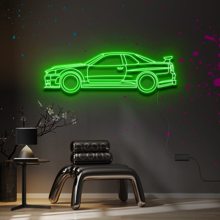 Nissan R34 GTR V-Spec Neon Sign – Neon Icons