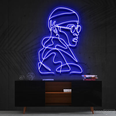 "Street Cred" Neon Sign 60cm (2ft) / Blue / Cut to Square by Neon Icons
